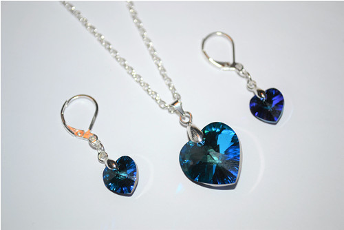 SADA - MODRÁ (Swarovski, postříbřené zapínání) — foto 1