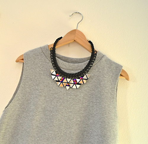 Náhrdelník Black Chain Mirror Triangles — foto 1