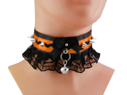Kitten play obojek, krajkový obojek gothic T3