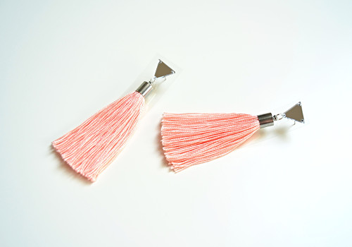 Náušnice Mirror Triangle Pastel Orange Tassel — foto 1