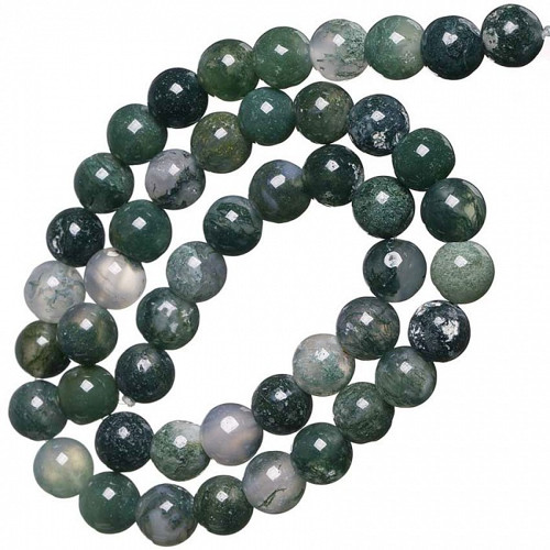 Mechový achát, 10 mm (2 ks)