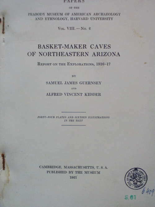 Basket-maker caves of northeastern Arizona 1921
