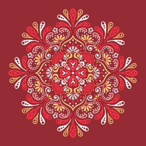 Panel 30x30cm Mandala na červené — foto 1