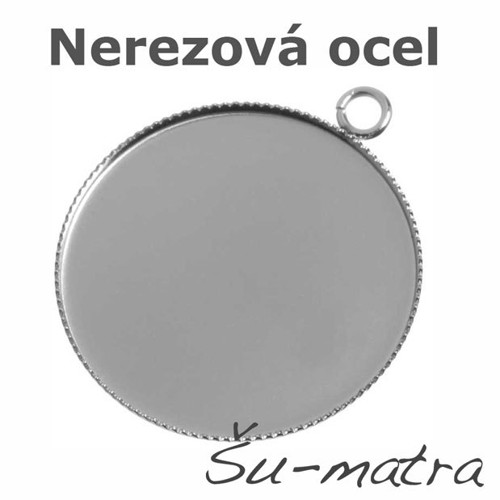 Přívěsek s lůžkem 30 mm z nerez oceli, (2 ks)