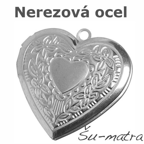 Medailonek z nerezové oceli, 30 mm