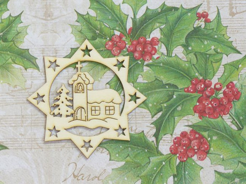 Hvězda s kostelíkem - 8x8cm