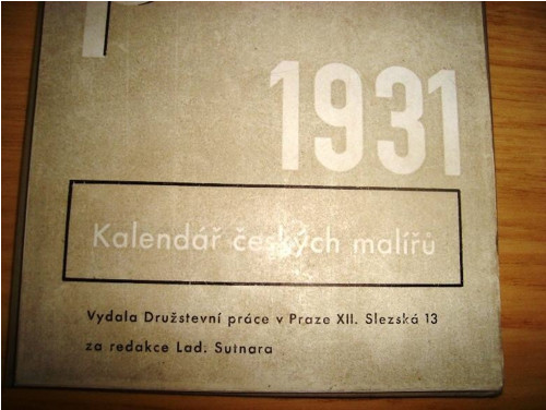 Kalendar ceskych maliru na rok 1931 /typo Sutnar/