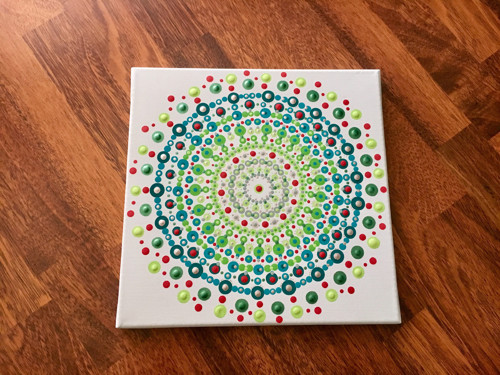 Mandala modro-zelená 30x30cm — foto 1