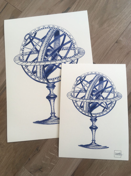 Plakát - Globus - autorská ilustrace A4