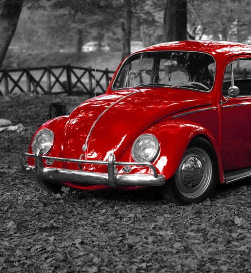 Úpletový panel 45x49cm VW Brouk červený — foto 1