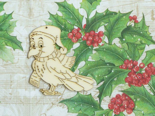 Výsek vánoční ptáček vel. 7x6,7cm