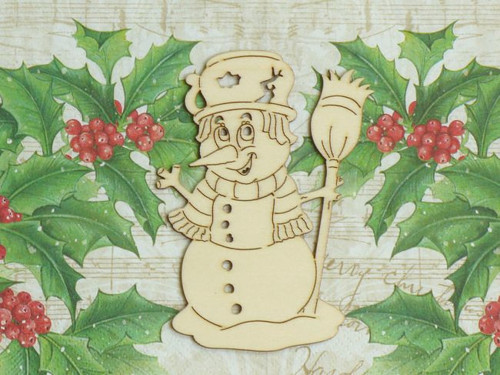 Výsek sněhulák a koště - vel.11x8cm