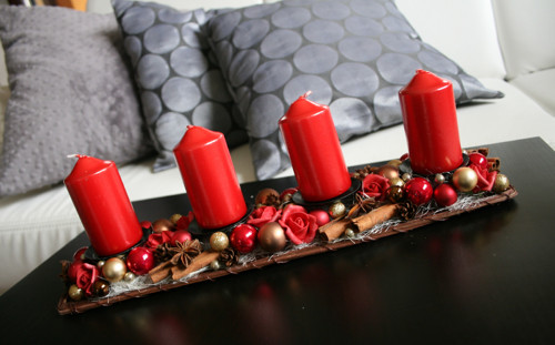 Adventní štola v červenohnědozlatá — foto 1