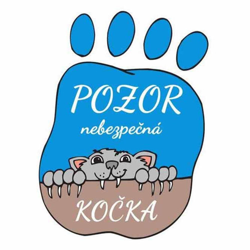 Výstražná cedulka s kočkou 20x15cm
