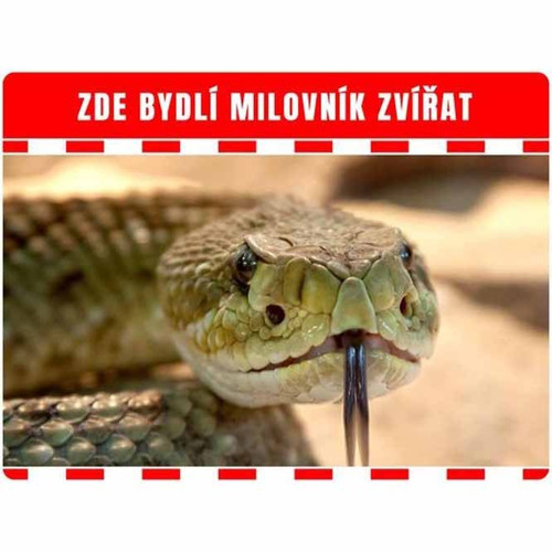 Výstražná cedulka s hadem 20x15cm