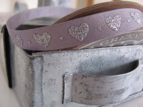 Warm grey & Hearts - 1 cm x 50 cm