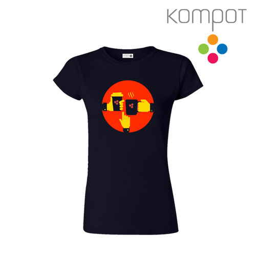 Dámské tričko KAFÍČKA :: tmavě modrá - vel. S-2XL