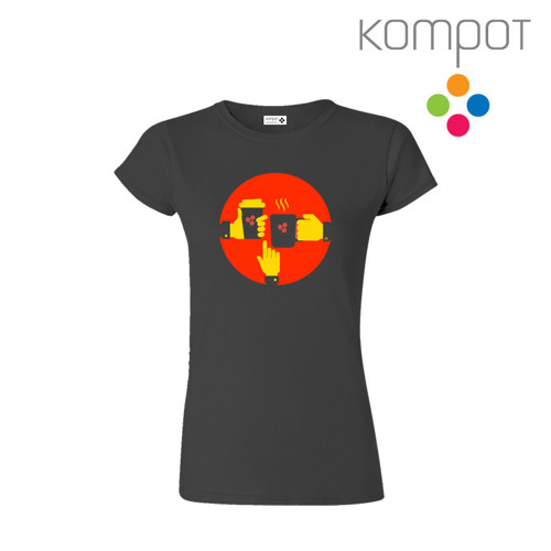 Dámské tričko KAFÍČKA :: šedá - vel. S-2XL