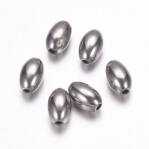 Korálky 9x6mm (4ks) - chir.ocel 316L