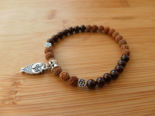 Náramek - rudraksha / jaspis — foto 1