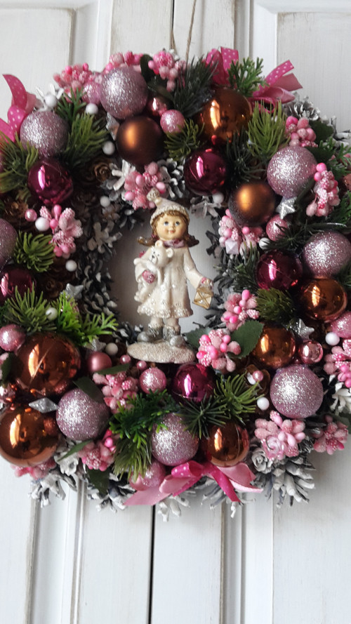 Vánoční věnec pink — foto 1