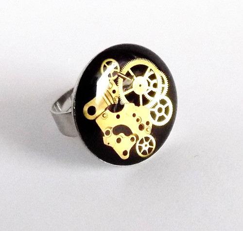 Maxi prstýnek steampunk - chirurgická ocel 20 mm — foto 1