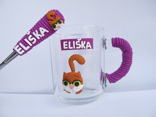 Hrníček a lžička s KOČIČKOU