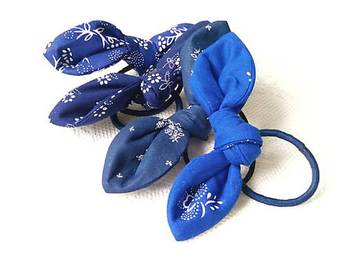 Mini scrunchies (dark blue folklore) — foto 1