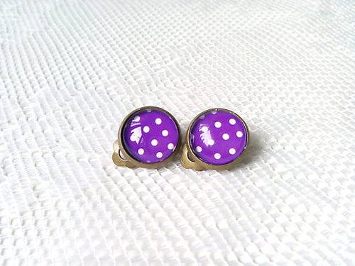 Dots clips (violet/white dots)