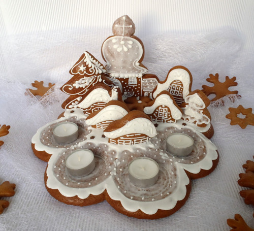 Vánoce - vesnička - adventní svícen