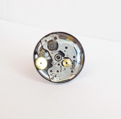 Prstýnek steampunk - chirurgická ocel 20 mm — foto 1