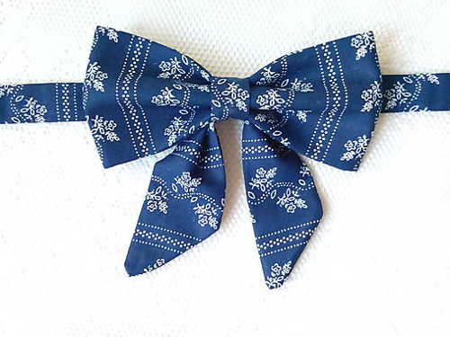 Dark blue folklore bow tie (woman bow tie)