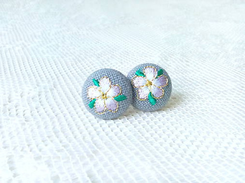 Flower earrings (grey) — foto 1