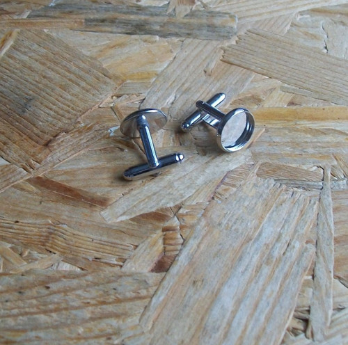 STŘÍBRNÉ MANŽETOVÉ KNOFLÍČKY S LŮŽKEM 12 mm