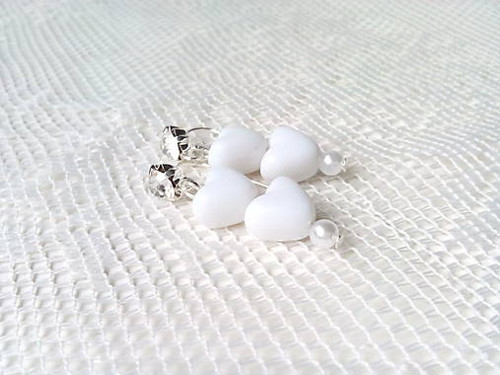 My sweet heart earrings (white)