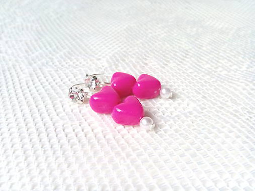 My sweet heart earrings (fuchsia)