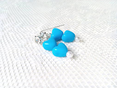 My sweet heart earrings (blue)