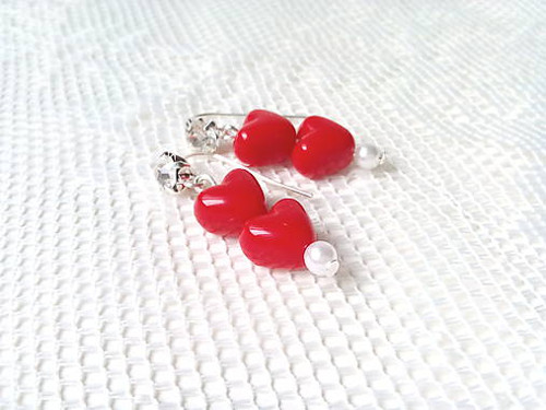 My sweet heart earrings (red)
