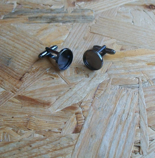 Manžetové Knoflíčky Metal Gun S Lůžkem 12 mm