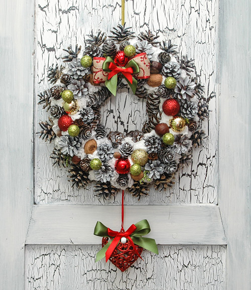 Luxusní vánoční věnec se srdíčkem — foto 1