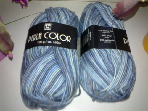 Příze Perla Color modrý melír — foto 1