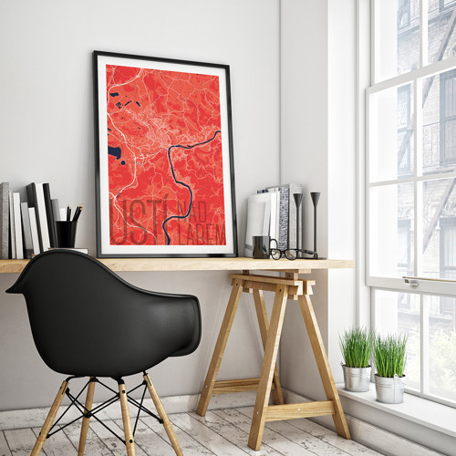 ÚSTÍ NAD LABEM, 50x70cm, elegantní, červené