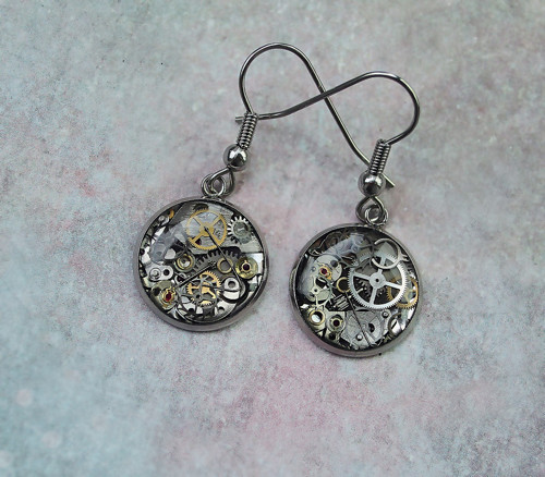 Steampunkové náušnice /nerez/ — foto 1
