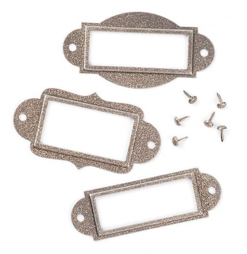 Metal Label Holder - Antique Silver Gl - scrapbook — foto 1