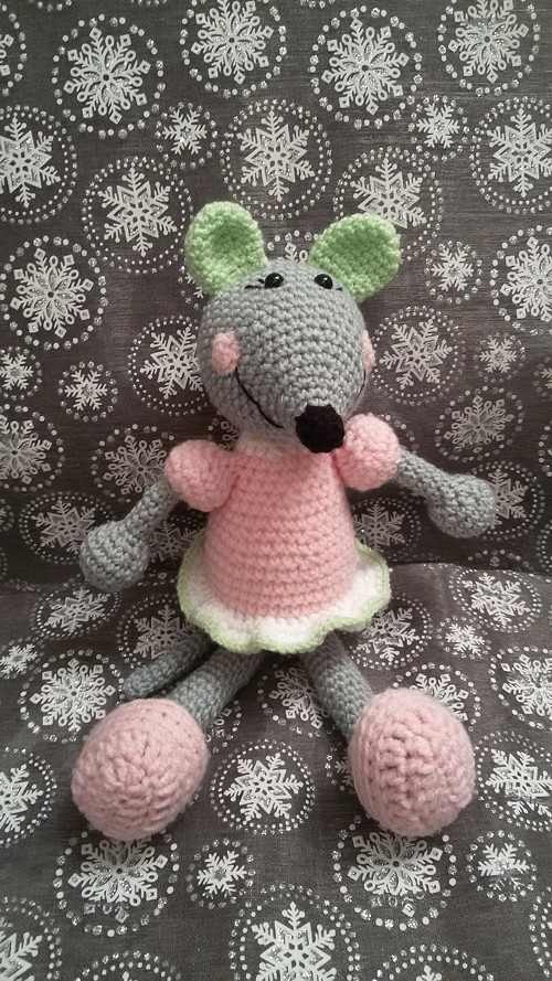 Háčkované hračky - myška (32 cm) — foto 1
