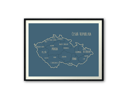 Mapa ČR modrá — foto 1