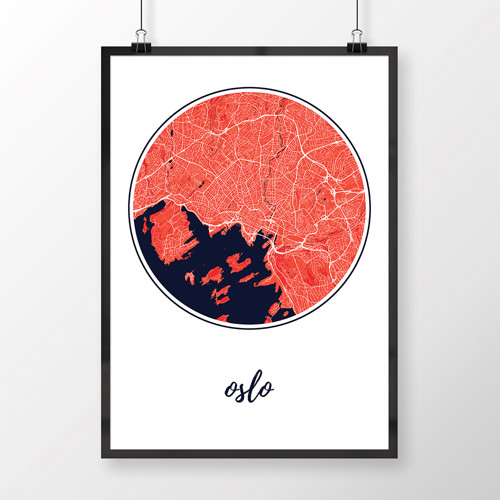 OSLO, 50x70cm, kulaté, červené — foto 1