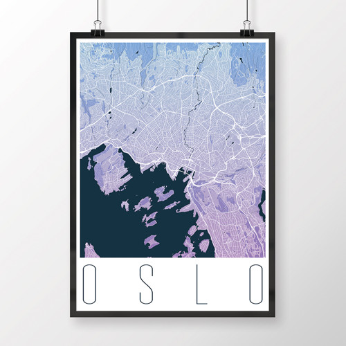 OSLO, 50x70cm, moderní, modro-fialové