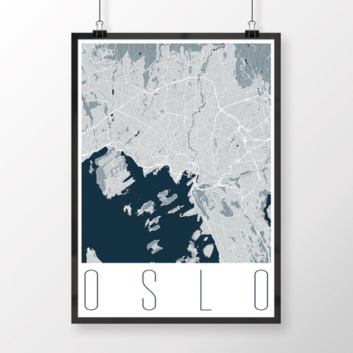 OSLO, 50x70cm, moderní, světle modré