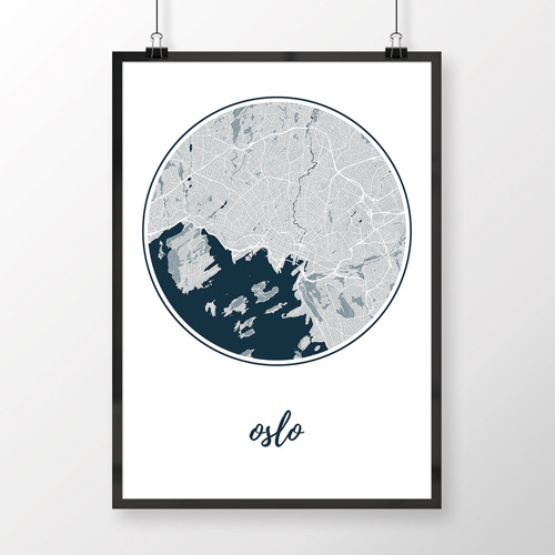 OSLO, 50x70cm, kulaté, světle modré — foto 1